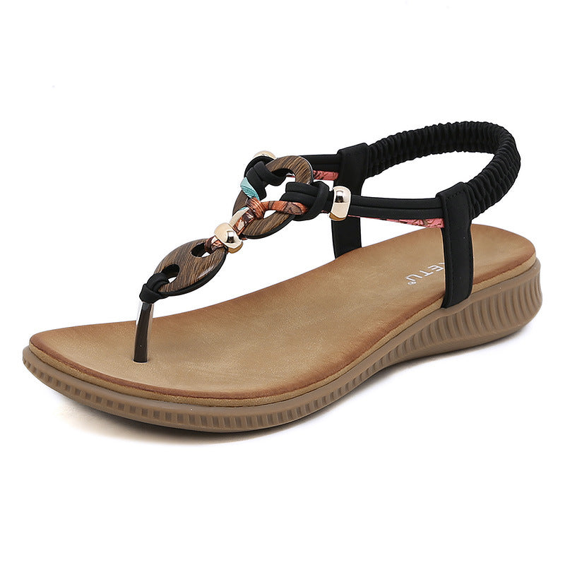Dame sandaler med elegant kæde og komfortabelt fodseng Stilla