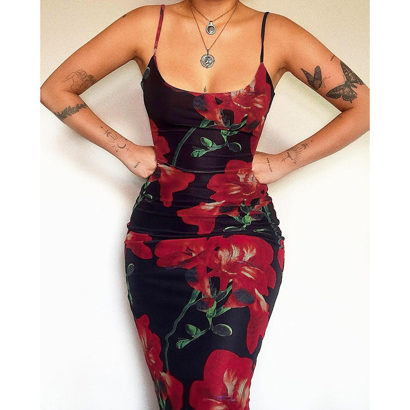 Dame Floral Print Bodycon Kjole Stilla 1751515814