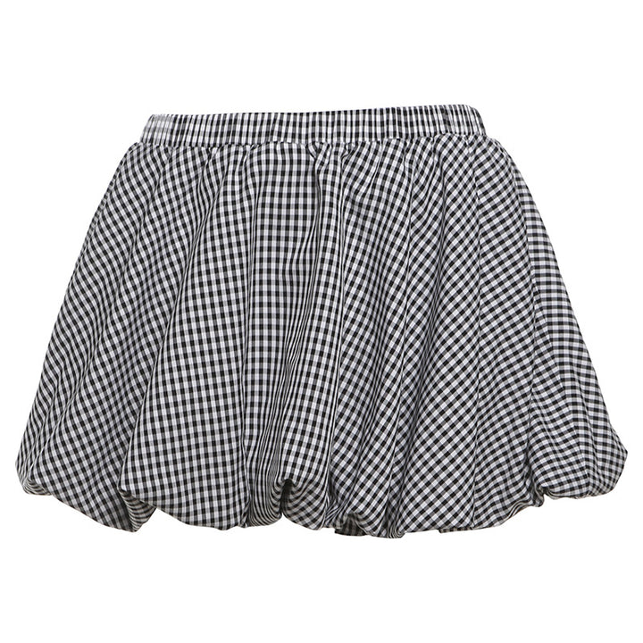 Dame Voluminøs Wrap Skirt i klassisk ternet mønster Stilla