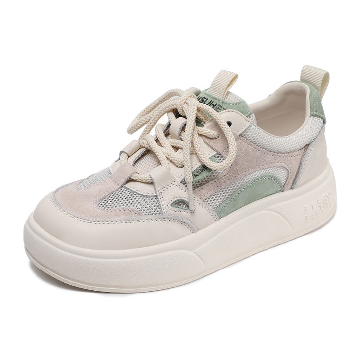 Damer Stilige Mixed-Media Platform Sneakers Stilla