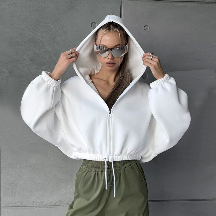 Dame afslappet hoodie med tætsiddende snit Stilla