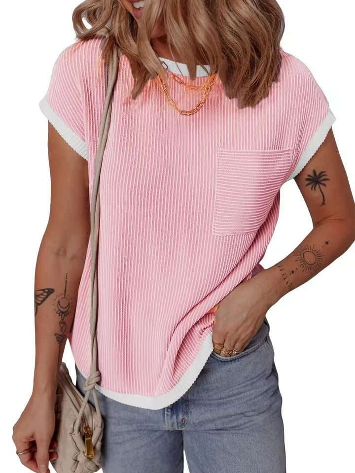 Dame Casual Struktureret Pocket Tee Stilla