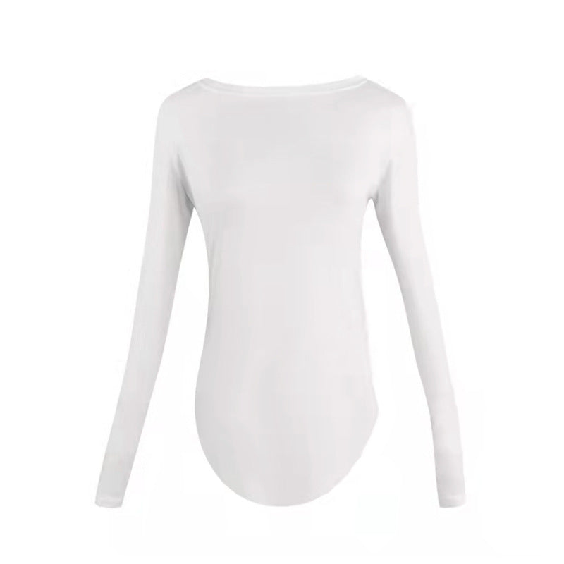 Dame sportbluse med lange ærmer og U-hals Stilla