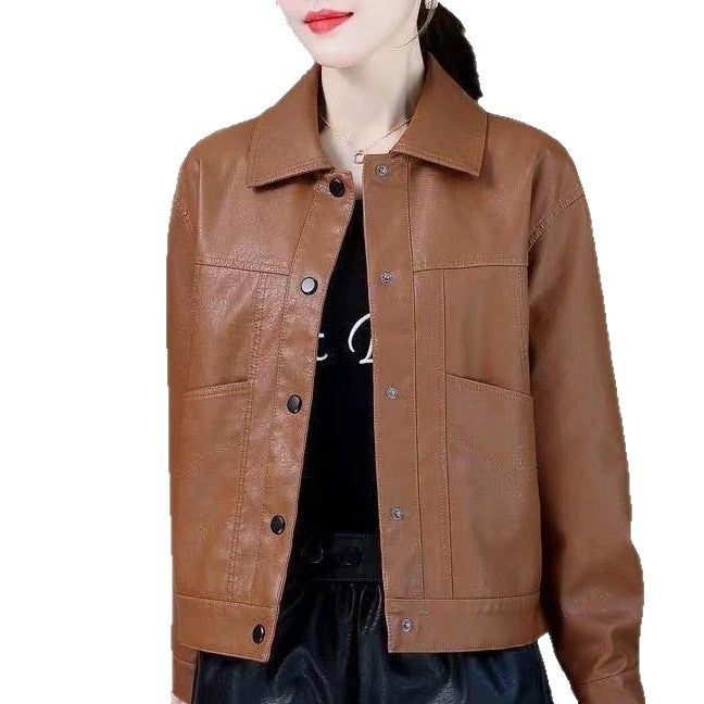 Dame Chic Læderjakke i Moderne Biker Stil Stilla