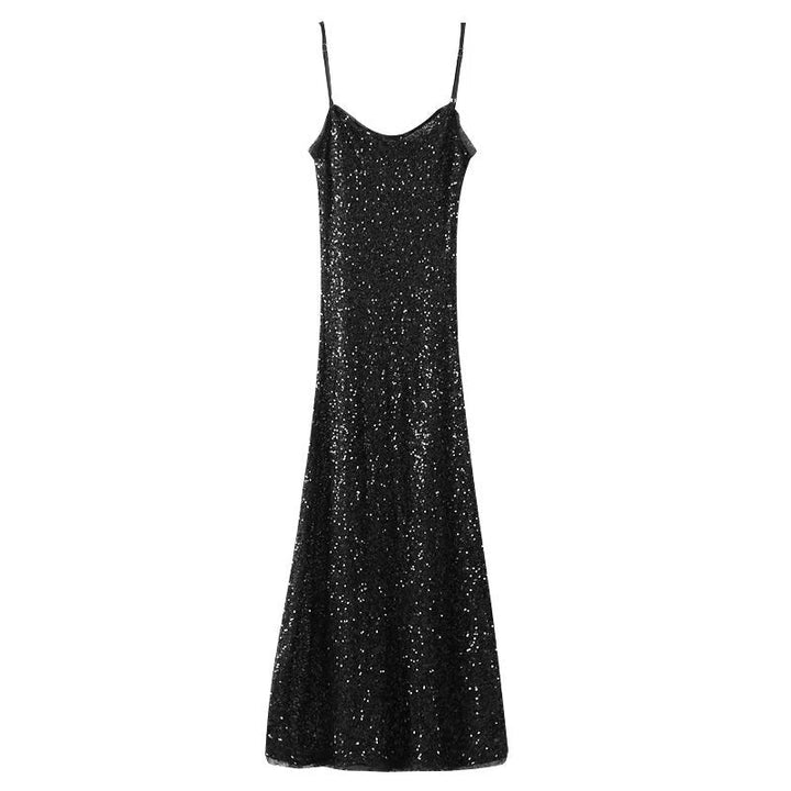 Stilla | Glamorous Multicolor Paillet Strop Maxi Kjole