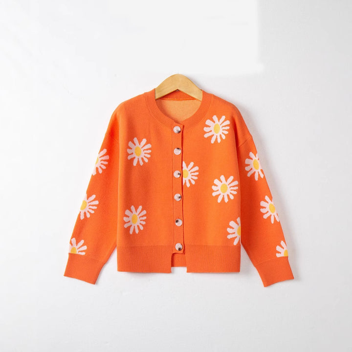 Dame knaptrøje med blomsterprint Stilla