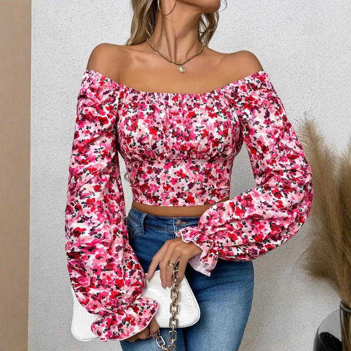 Dame Off-Shoulder Floral Crop Top Stilla