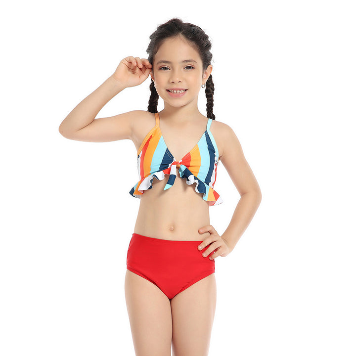 Dame bikini-sæt med glædeligt flæsedesign og justerbare stropper Stilla