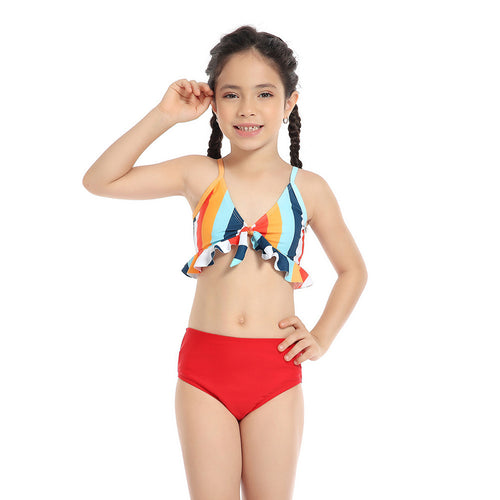 Dame bikini-sæt med glædeligt flæsedesign og justerbare stropper Stilla