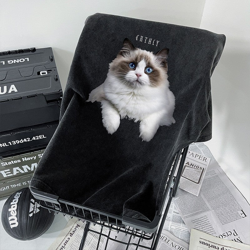 Dame tæppe med kreativt kattemotiv Stilla