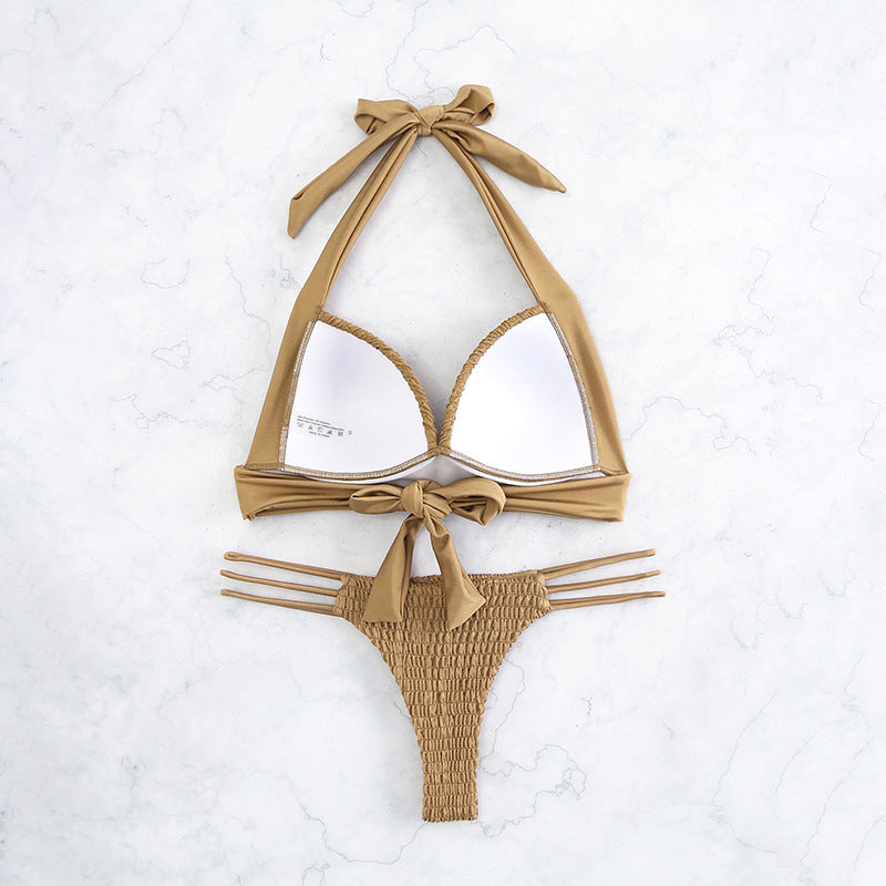 Dame Badetøj Sæt med Rynker Stilla