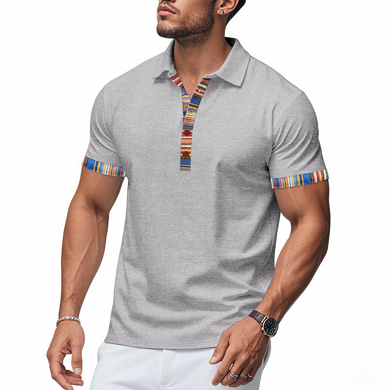 Herrer Sporty Polo-Shirt med farverige accenter Stilla