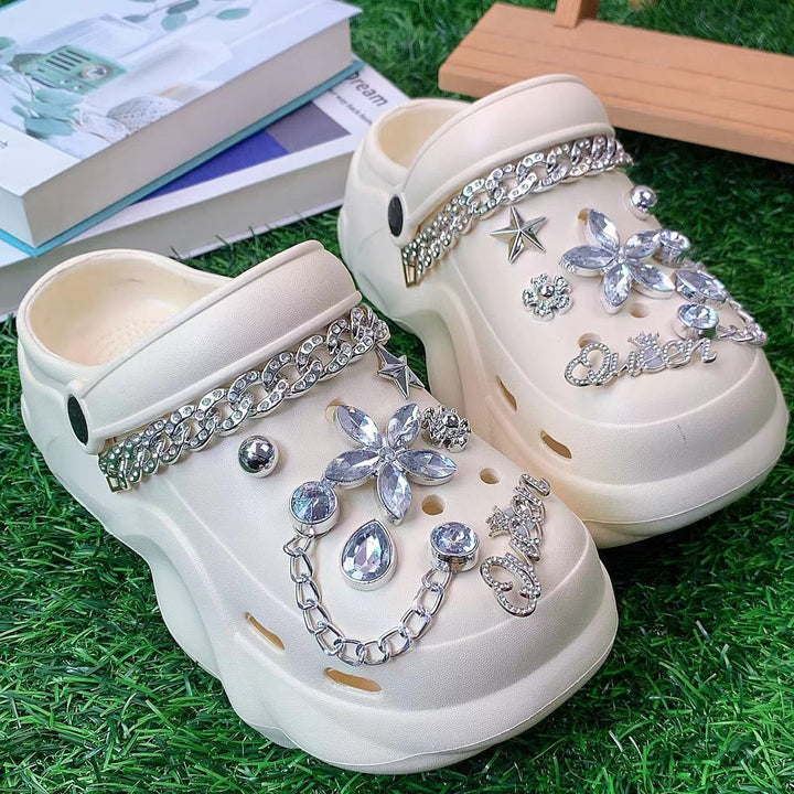 Dame mode clogs med glitrende smykker Stilla