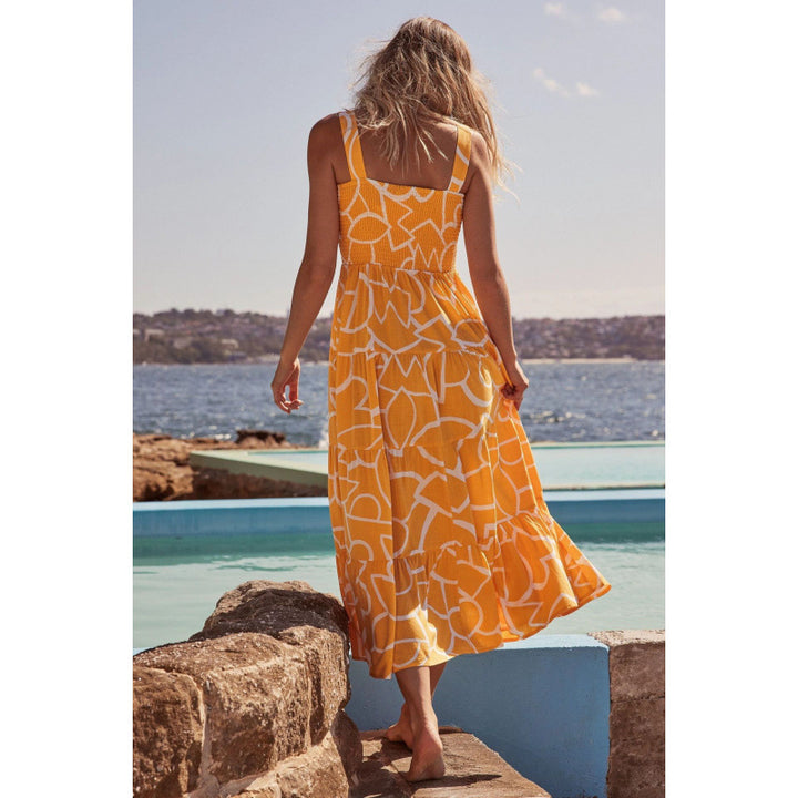 Dame Casual Maxi Kjole med Volantskanter Stilla