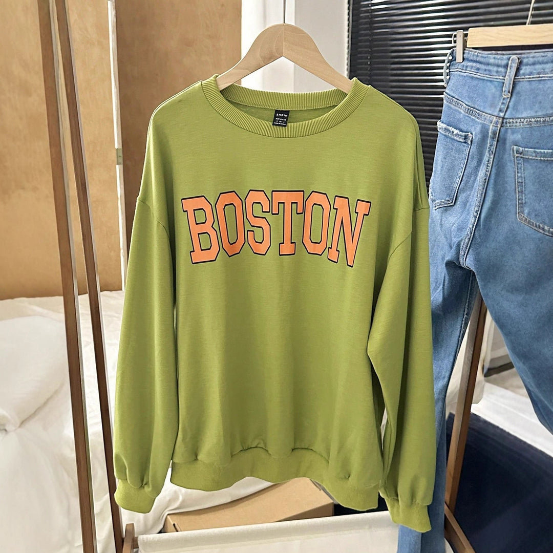 Kvindernes afslappede sweatshirt med iøjnefaldende bogstaver Stilla