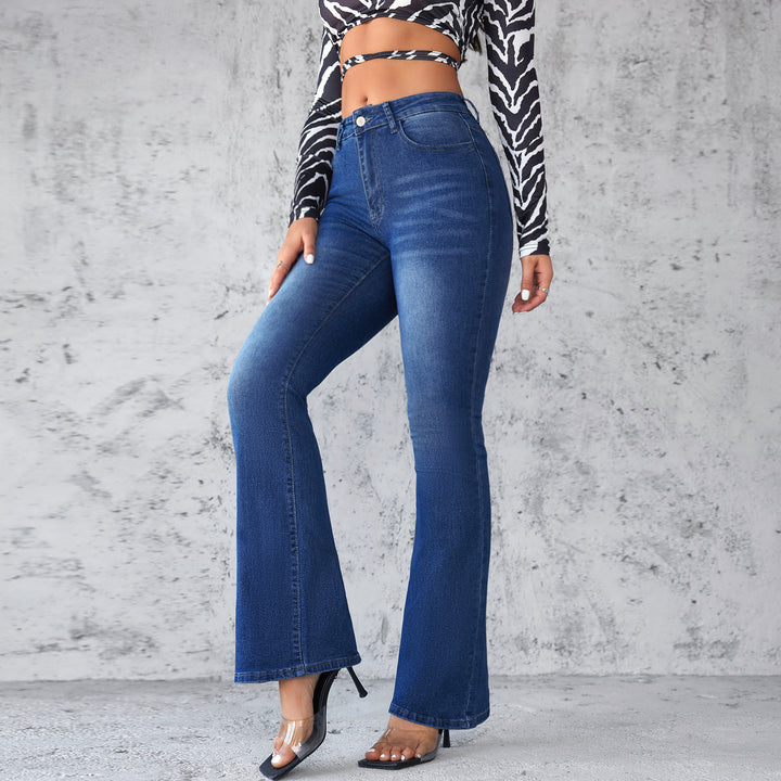 Dame Flared Jeans med høj talje og figursyet snit Stilla