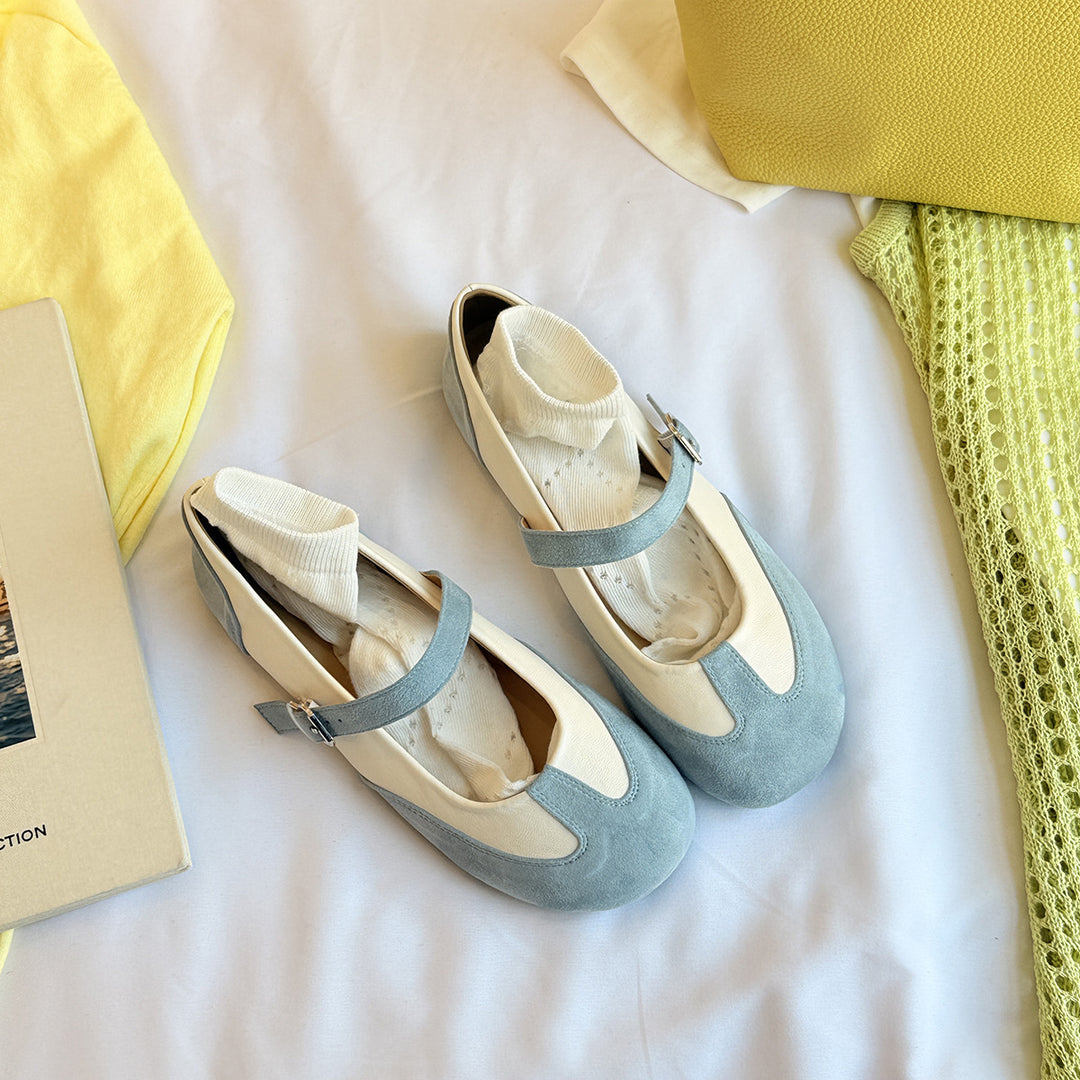 Dame Elegante Mary Jane Ballerinas med Modisch Riemen Detalje Stilla