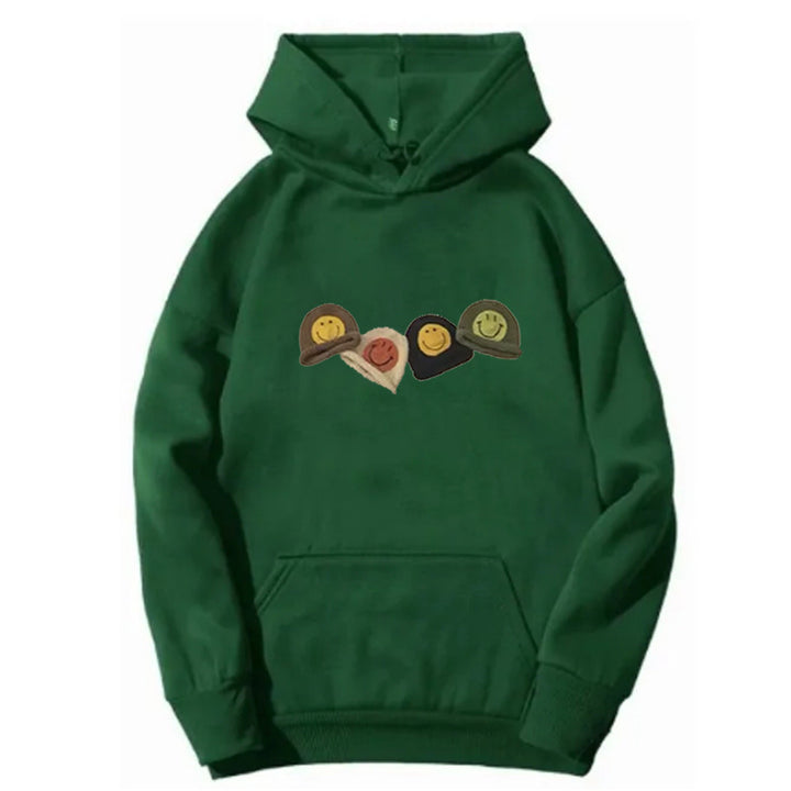 Kvinders hætte sweatshirt med legende smiley design Skovae