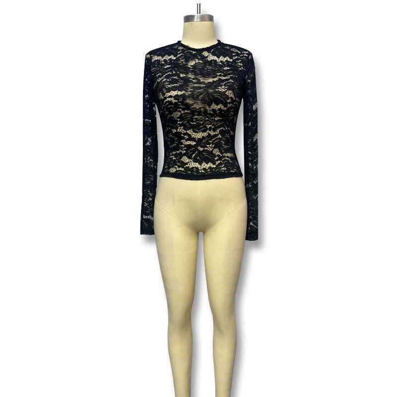 Dame Longsleeve Korset i spids med Rund halsudskæring Stilla