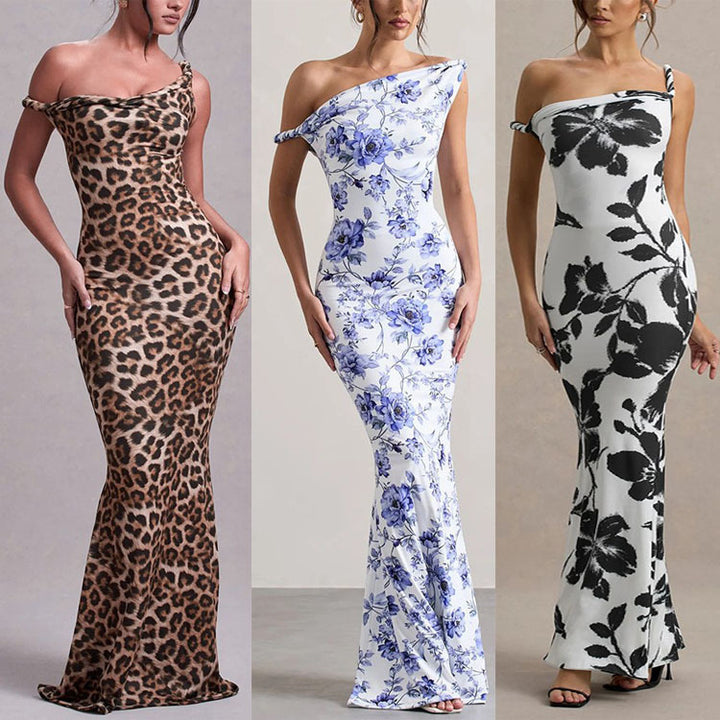 Dame Elegant Vikkjole med Leopardsmønster og forførende Snit Stilla