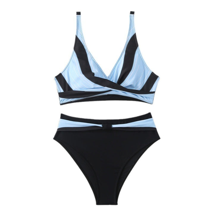 Dame triangel-bikini-sæt med moderne omslagsdesign og elastisk talje Stilla