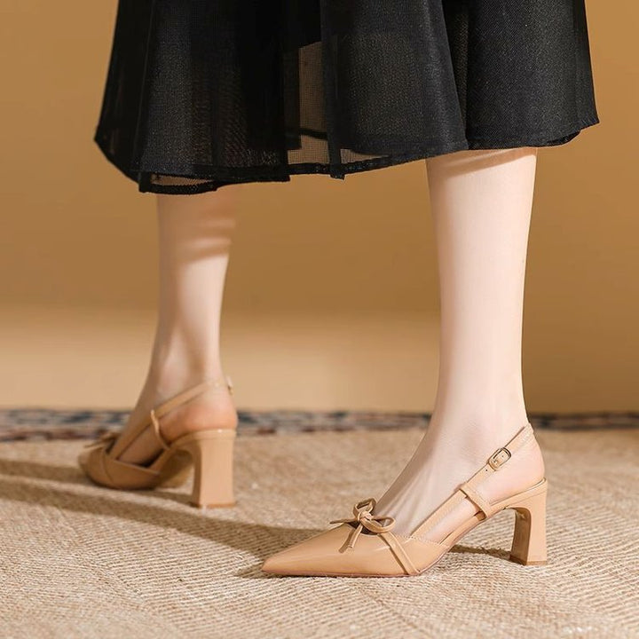 Dame Slingback Pumps med spidse tæer og sløjfedetalje Stilla