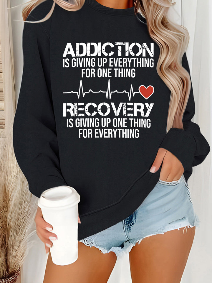 Kvinders sweatshirt med inspirerende print og afslappet snit Stilla