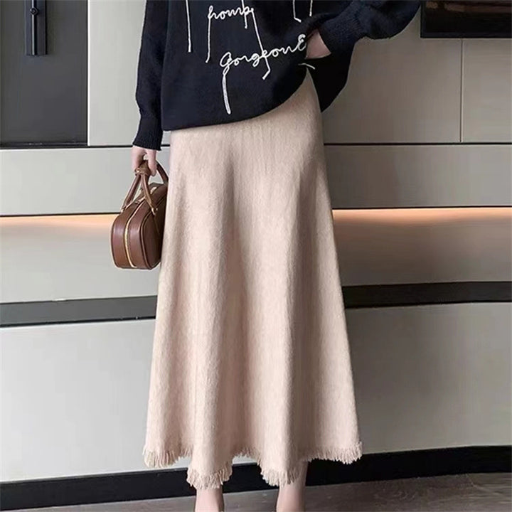 Damer elegant midi nederdel med frynser Stilla