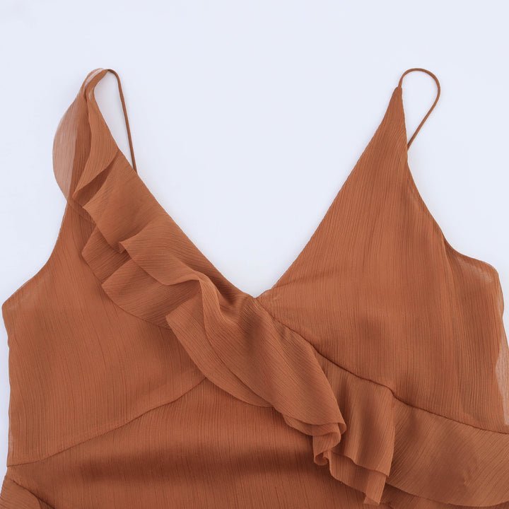 Femme Rynkede Asymmetrisk Underkjole Stilla