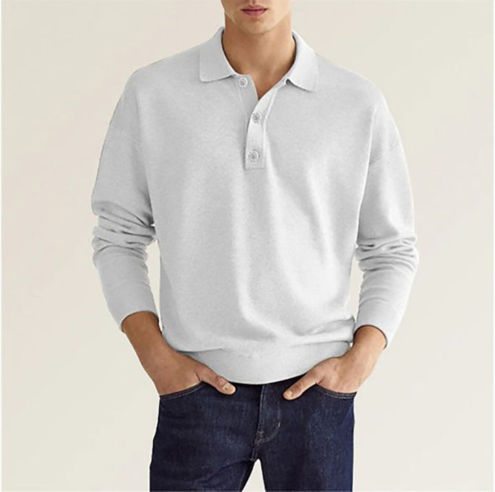Herre Polo-shirt med lange ærmer og moderne krave Stilla