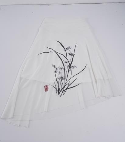 Damen asymmetrischer Rock mit floralem Druck Skovae