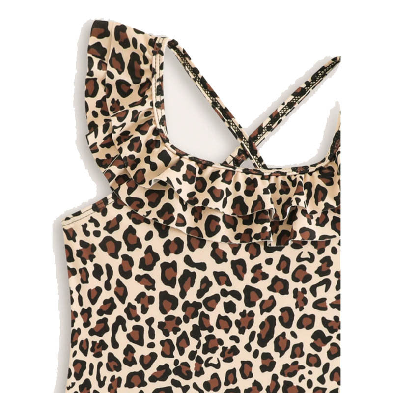 Dame Éntreprise badedragt med legende ruffle detaljer og mode animal-print Stilla
