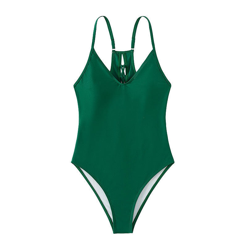 Damer Sportslig One-Piece Badedragt med fine stropper og figursyet design Skovae