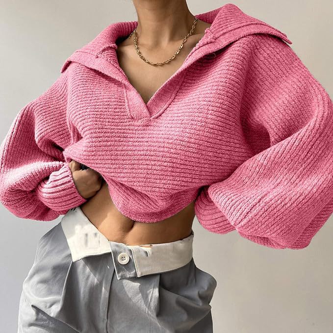 Kvinders pullover med oversized snit og moderne V-hals Skovae