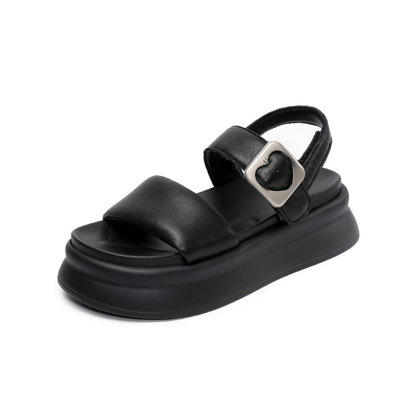 Dame Chunky Platform Slide Sandaler med justerbar spænde Stilla
