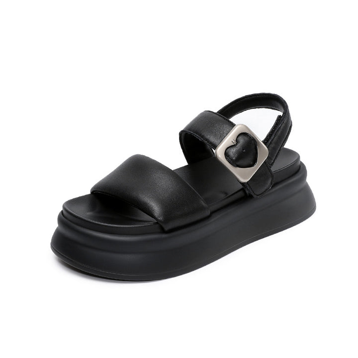 Dame Chunky Platform Slide Sandaler med justerbar spænde Stilla