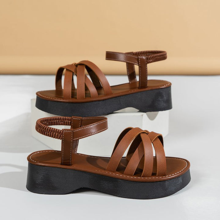 Dame modische Plateau-sandaler med fletet remdesign Stilla