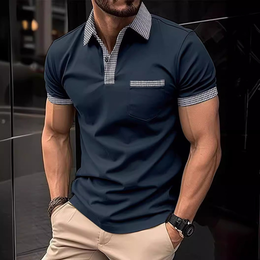 Herre polo shirt med moderne krave og praktisk brystlomme Stilla
