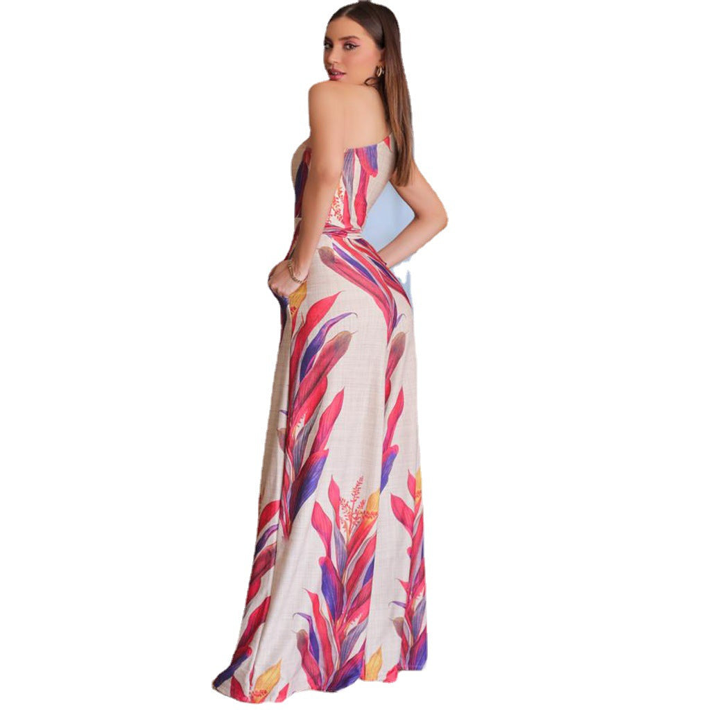Dame Elegant Flydende Maxikjole med blomstret design Stilla