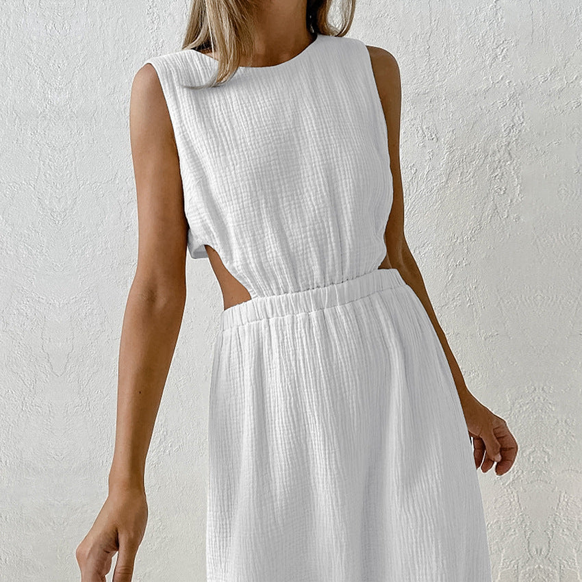 Dames Maxikjole med elegante Cut-Out-detaljer og svingende kant Stilla