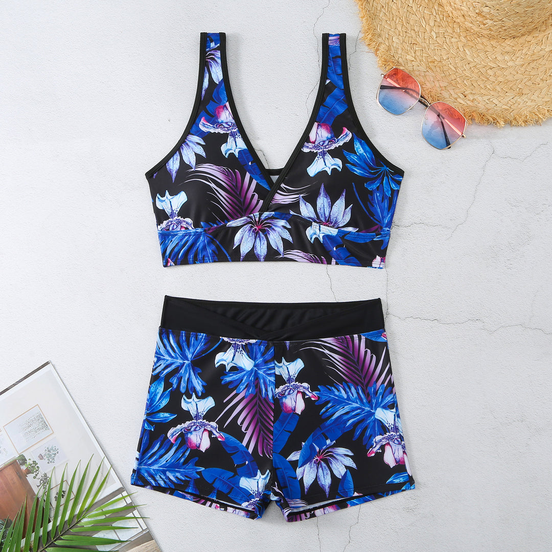 Dame bikini-sæt med sporty snit og livligt blomsterprint Stilla