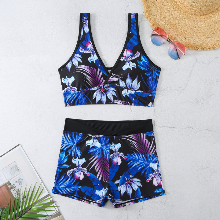 Dame bikini-sæt med sporty snit og livligt blomsterprint Stilla