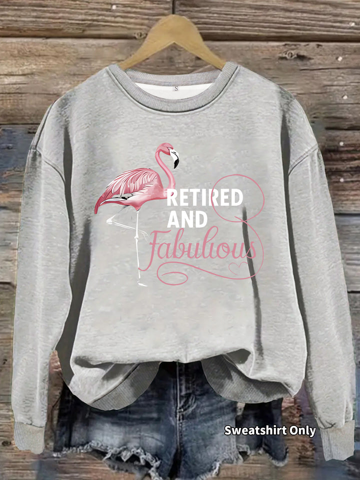 Kvinders sweatshirt med unikt flamingo motiv og inspirerende print Stilla