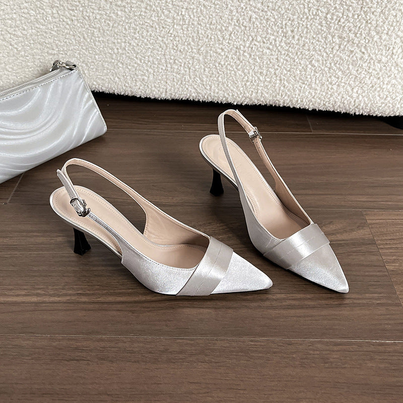 Dame Elegant spidse slingback-hæle Stilla
