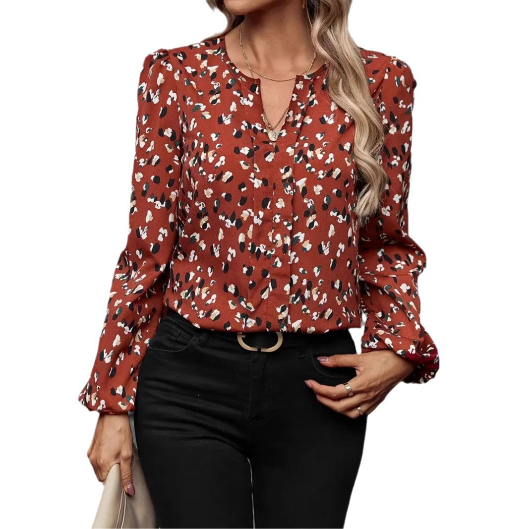 Dame elegant og luftig bluse med leopardprint Stilla