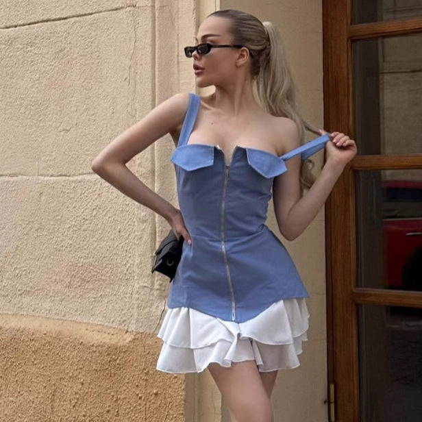 Damer Legende Bustier Kjole med Flæsedetaljer Stilla