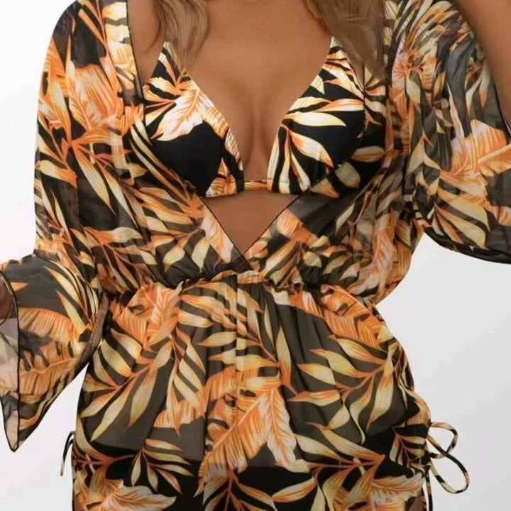 Dame Tropical Print Badedragt Sæt Stilla