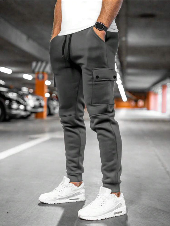 Herre moderne Cargo-joggingbukser med elastisk talje og praktiske lommer Stilla