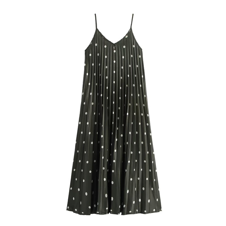 Femme Letvægts Plisseret Spaghetti-Strop Maxi Kjole Stilla