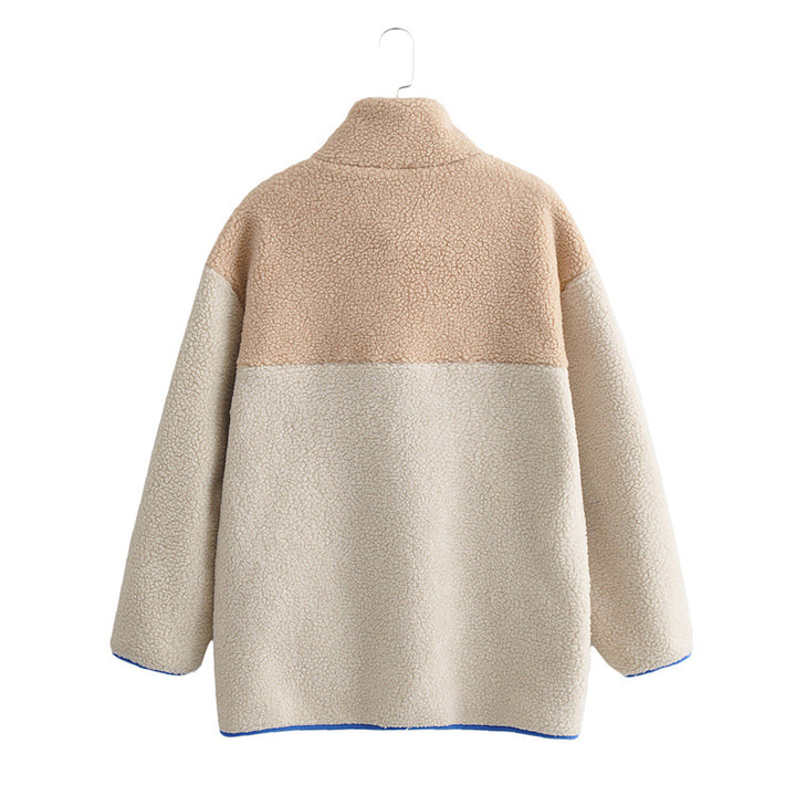 Kvinders Fluffy Fleece Jakke med Høj Krave og Lynlås Stilla